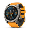 Garmin fēnix® 8 – 51 mm, AMOLED Sapphire, Titanium with Spark Orange/Graphite Silicone Band